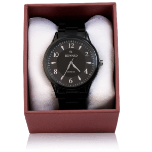 reward men's black classic wristwatch i steel frame watch i 100% pure