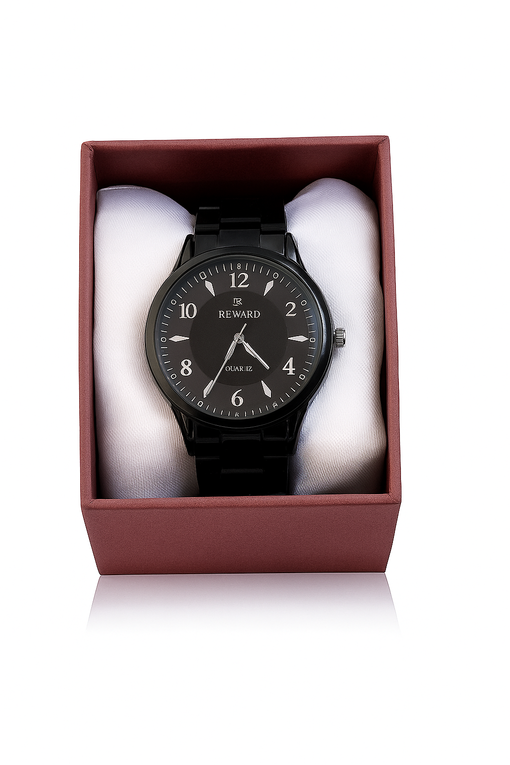 reward men's black classic wristwatch i steel frame watch i 100% pure